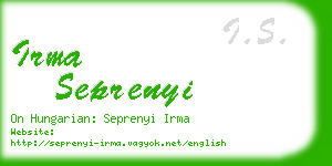 irma seprenyi business card